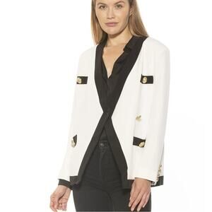 NWT Alexia admor emele blazer ivory black Sz m